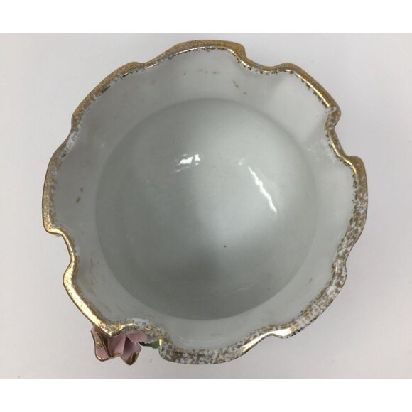 Vintage 3 Legged Lefton China Hand Painted Bowl/Planter Marked 50441 - Picture 2 of 10